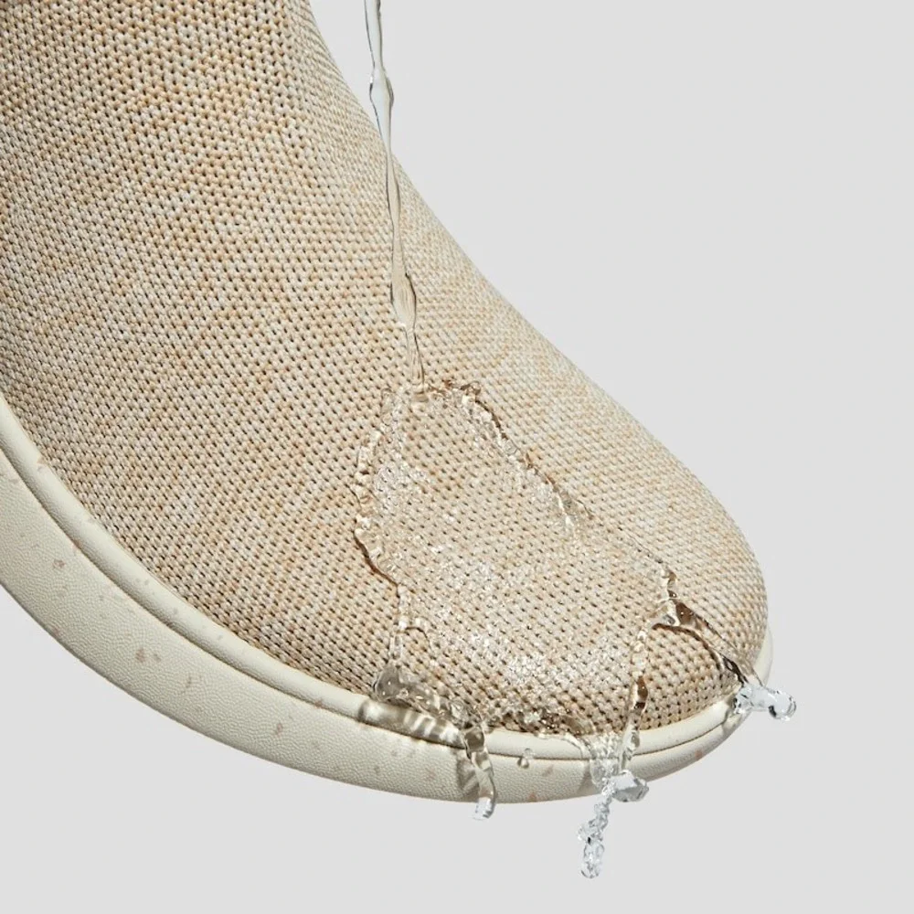 Vivaia Beige Knit Chelsea Boots Wate Repellent‎ Slip On Ankle Booties Size 8